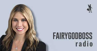 Katie Warchol headshot with text that reads Fairygodboss radio