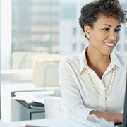business woman at computer