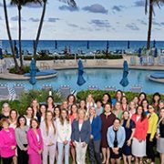 Group of women advisors at a tropical resort.