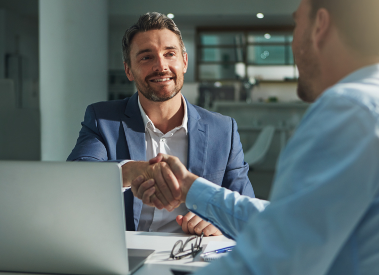 Two men shaking hands