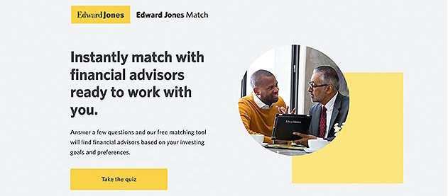 Screenshot of Edward Jones Match quiz