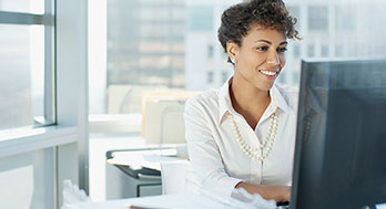 business woman at computer